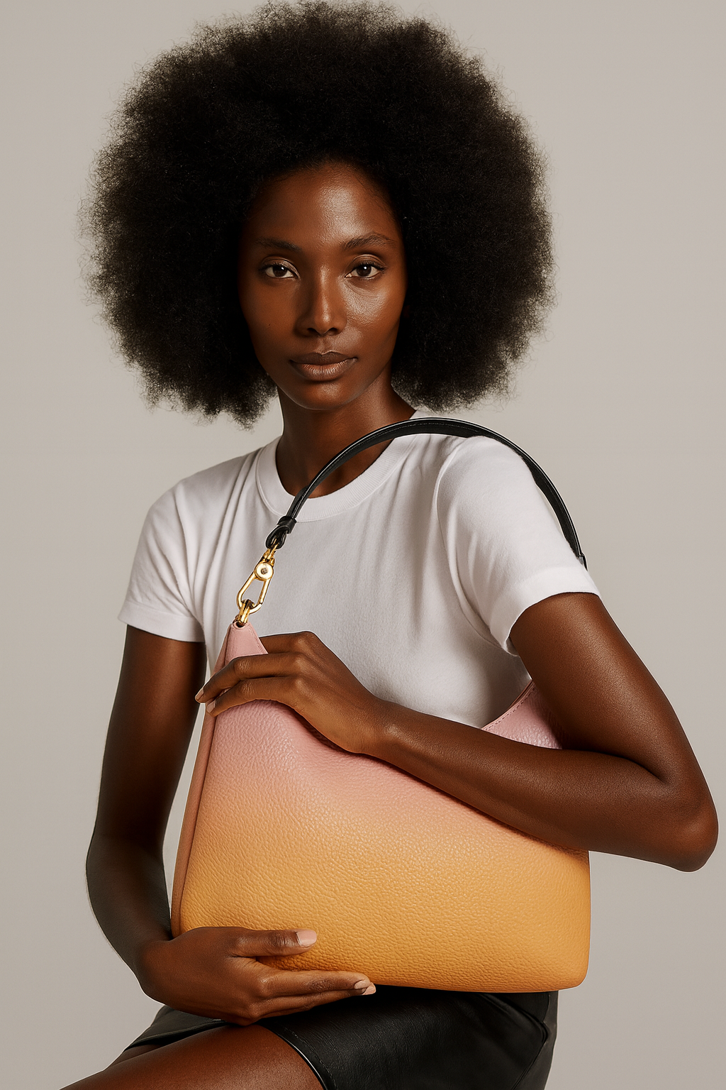 ALAERE Rosé Sunset Nappa Leather Hobo Bag